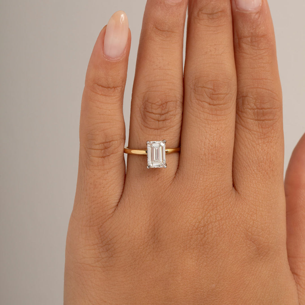 HEATHCLIFF 1.50ct | Emerald Cut Solitaire Lab Diamond Set