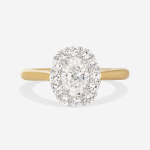 HEATHER 1ct | Oval Halo Lab Grown Diamond Engagement Ring in 18ct Gold