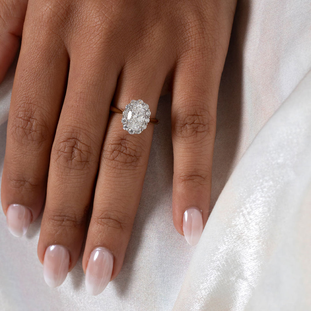 HEATHER 2ct | Oval Halo Lab Grown Diamond Engagement Ring