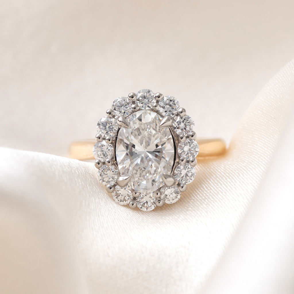 HEATHER 3ct | Oval Halo Lab Grown Diamond Engagement Ring