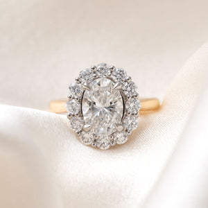 HEATHER 3ct | Oval Halo Lab Grown Diamond Engagement Ring in 18ct Gold