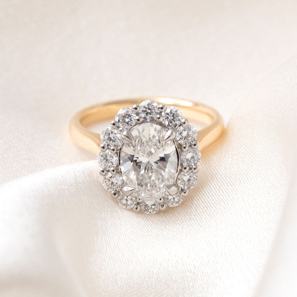 HEATHER 3ct | Oval Halo Lab Grown Diamond Engagement Ring