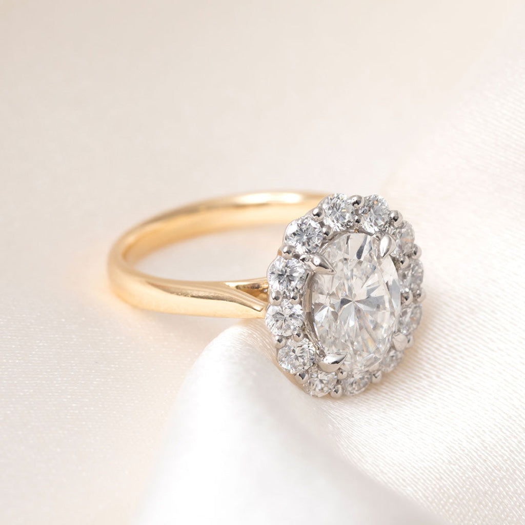 HEATHER 3ct | Oval Halo Lab Grown Diamond Engagement Ring