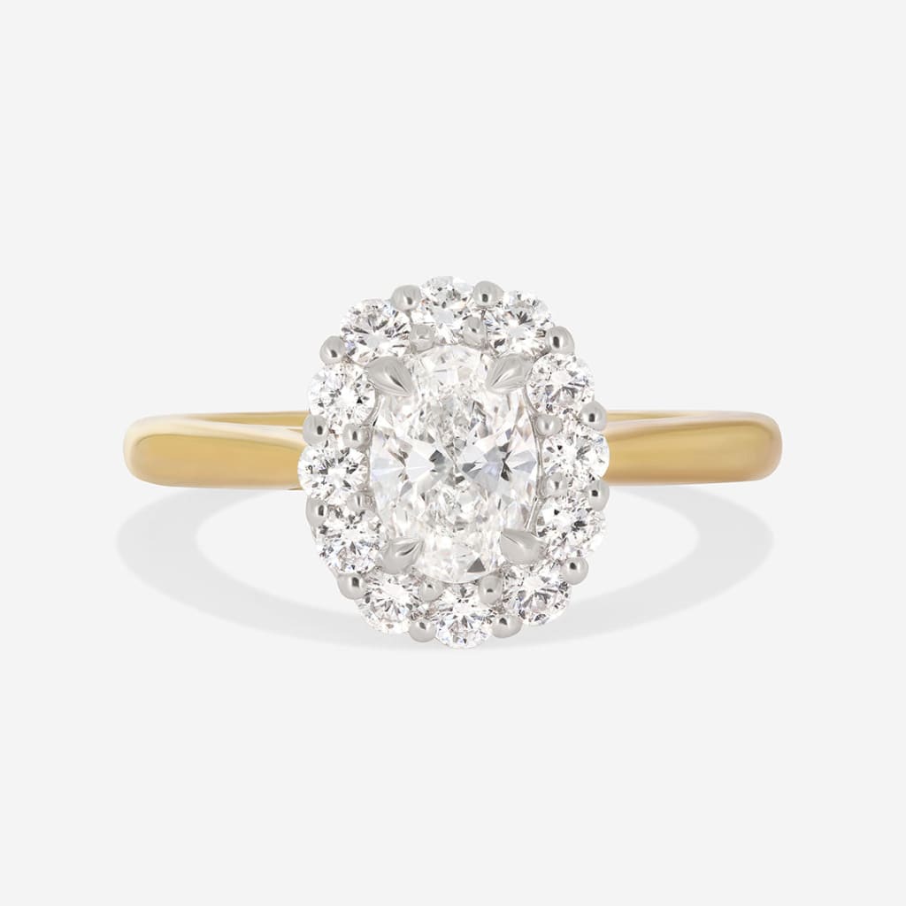 HEATHER | Oval Halo Lab Diamond Set in 18ct Gold 1.00ct