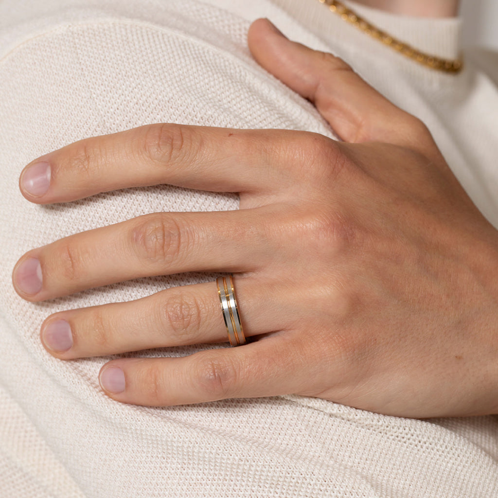 HENDERSON 5mm | Men’s Two Toned Wedding Ring in 9ct Gold