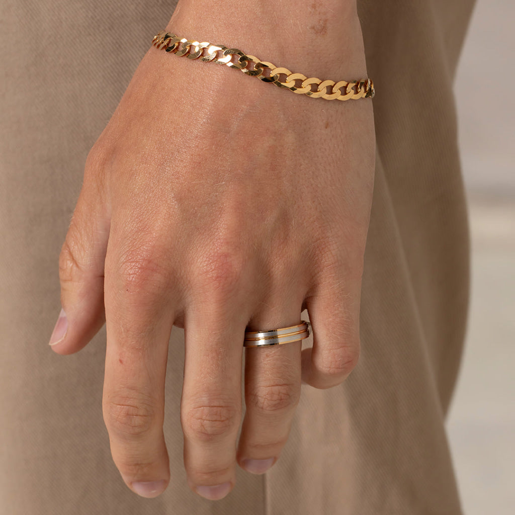 HENDERSON 5mm | Men’s Two Toned Wedding Ring in 9ct Gold