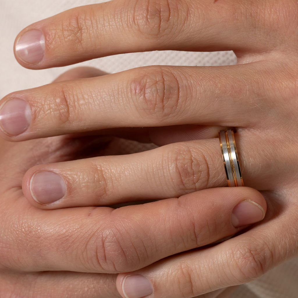 HENDERSON 5mm | Men’s Two Toned Wedding Ring in 9ct Gold
