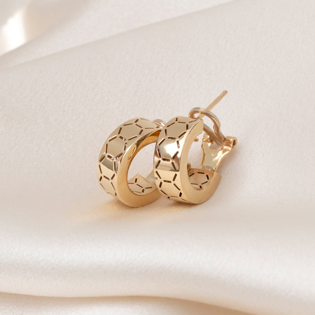Hexa Hoop Earrings | 14ct Gold - Earrings