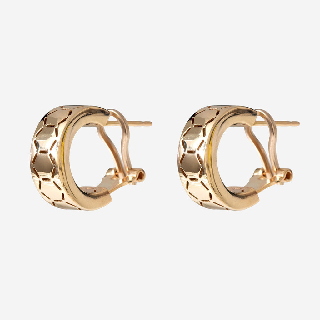 Hexa Hoop Earrings | 14ct Gold - Earrings