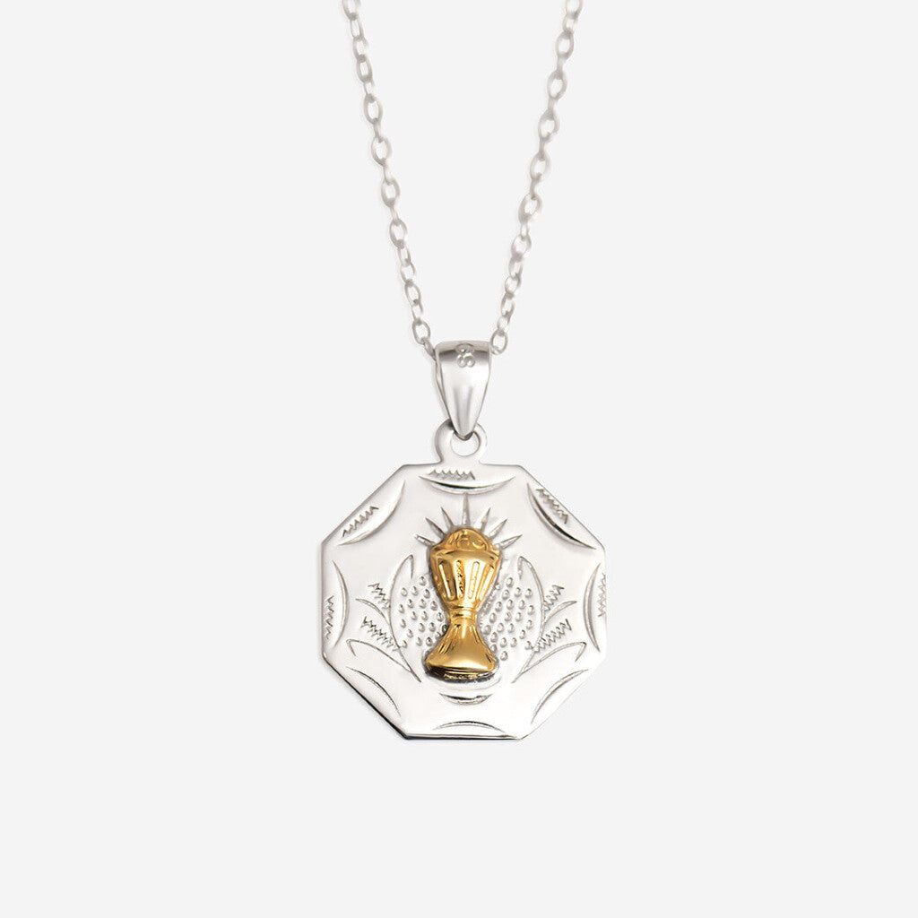 Hexagon Communion Medal | Free Engraving - Necklace