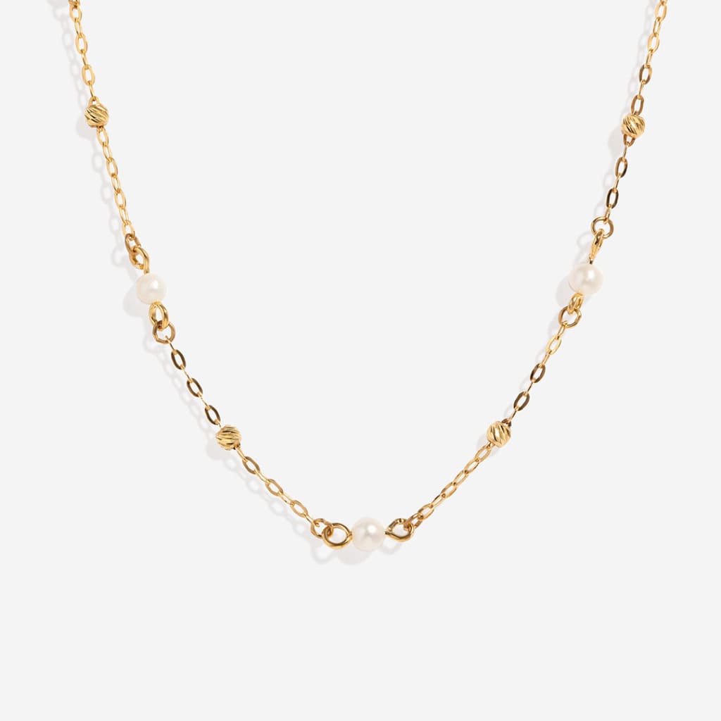 Hint of Pearl Necklace 9ct Gold