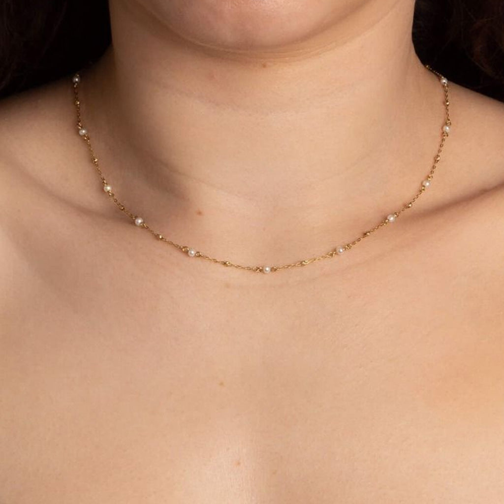 Hint of Pearl Necklace | 9ct Gold - Necklace