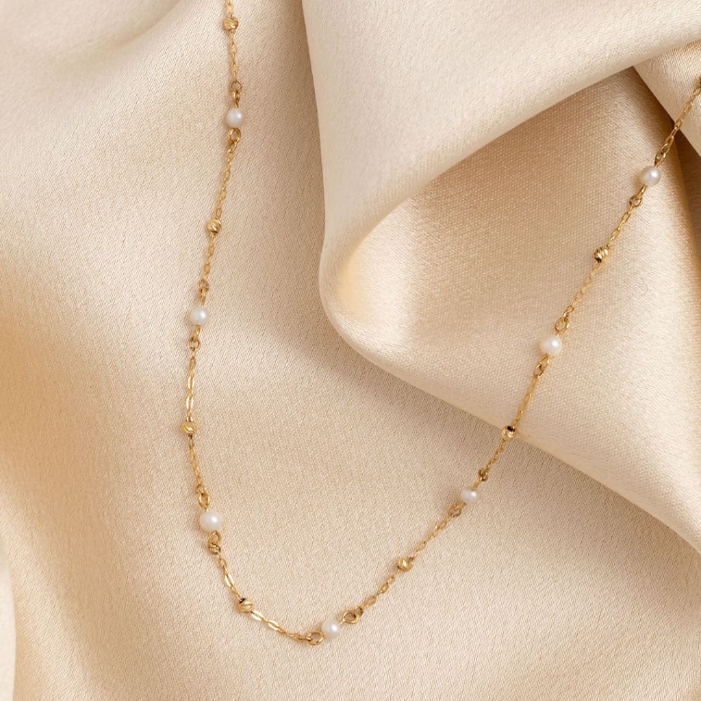 Hint of Pearl Necklace | 9ct Gold