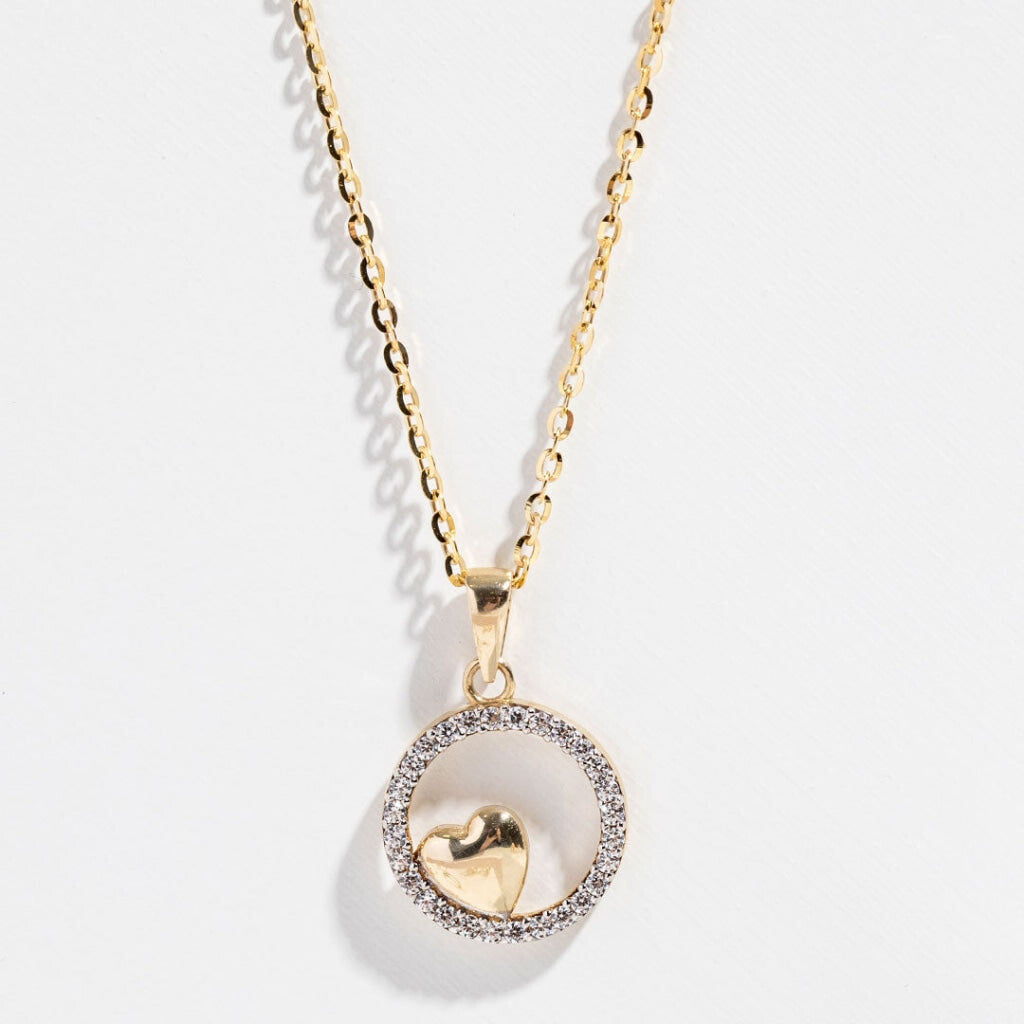9ct gold hold my heart forever necklace