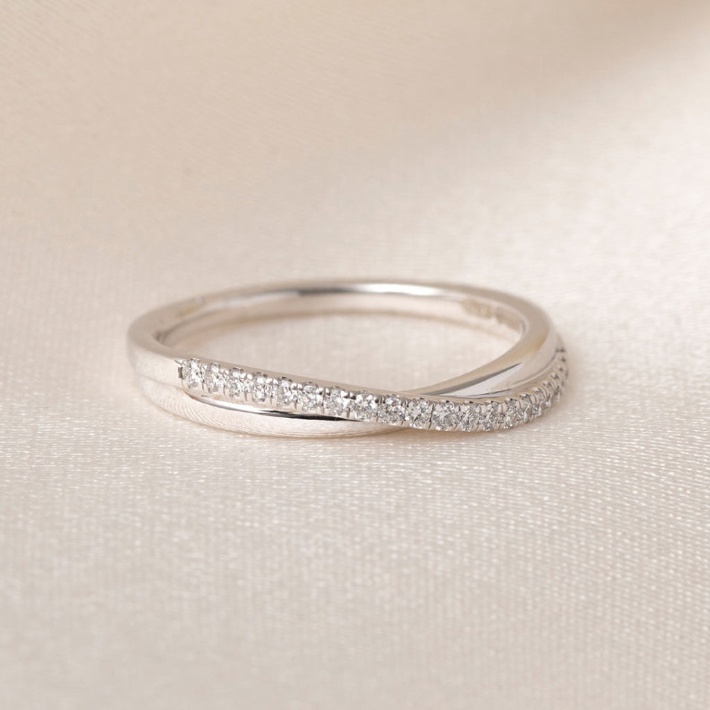 HOLLAND | Diamond Wedding Ring in 18ct White Gold M Rings