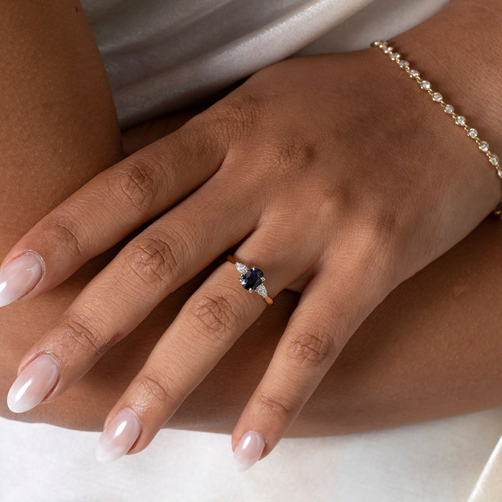 HOWTH | Sapphire & Diamond Ring in 18ct Gold - Rings