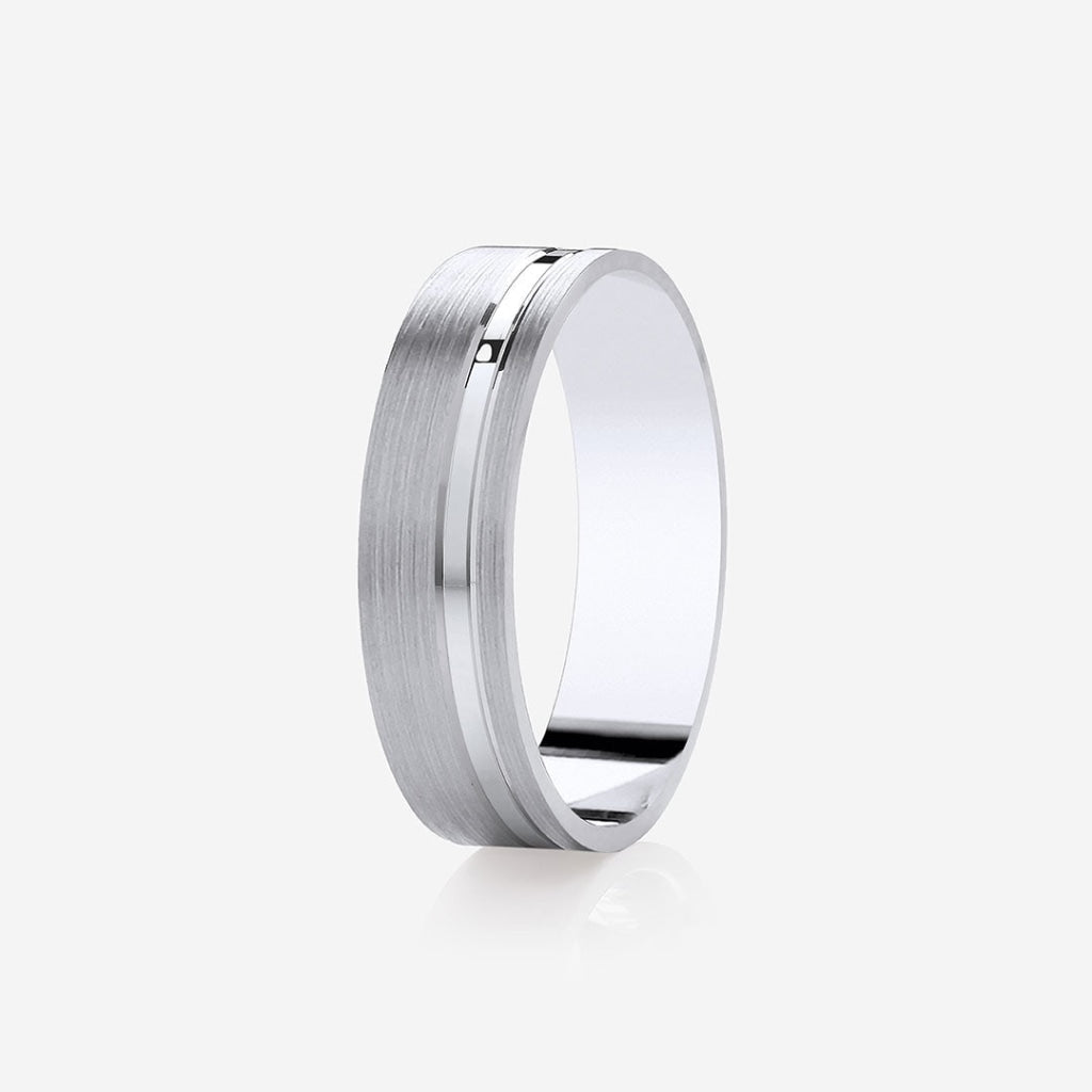 Wedding Ring Fine Groove | 9ct White Gold - Rings