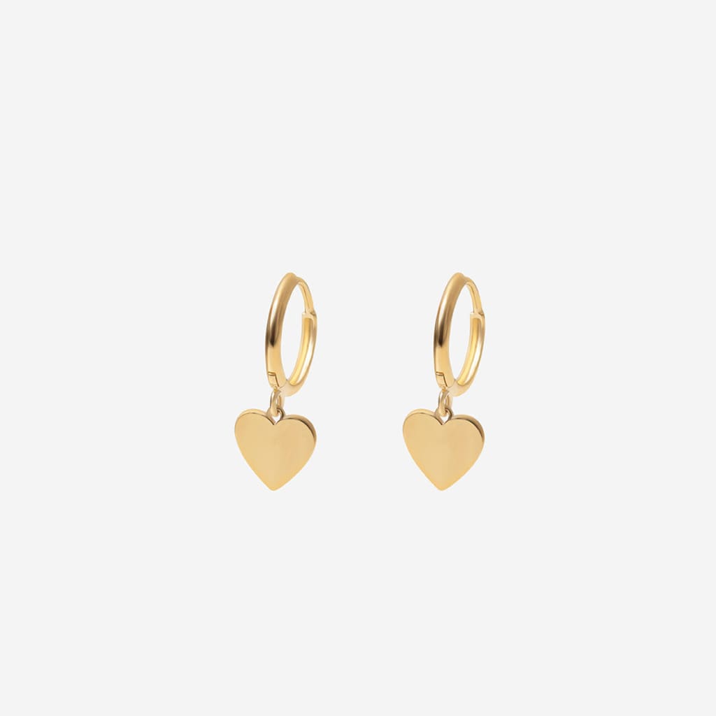 Huggies with Heart Charm | 9ct Gold