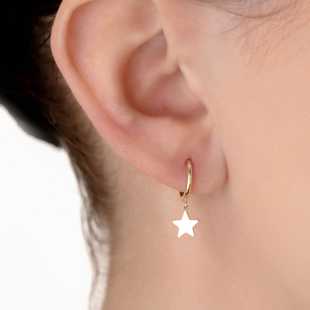 Huggies with Star Charm | 9ct Gold