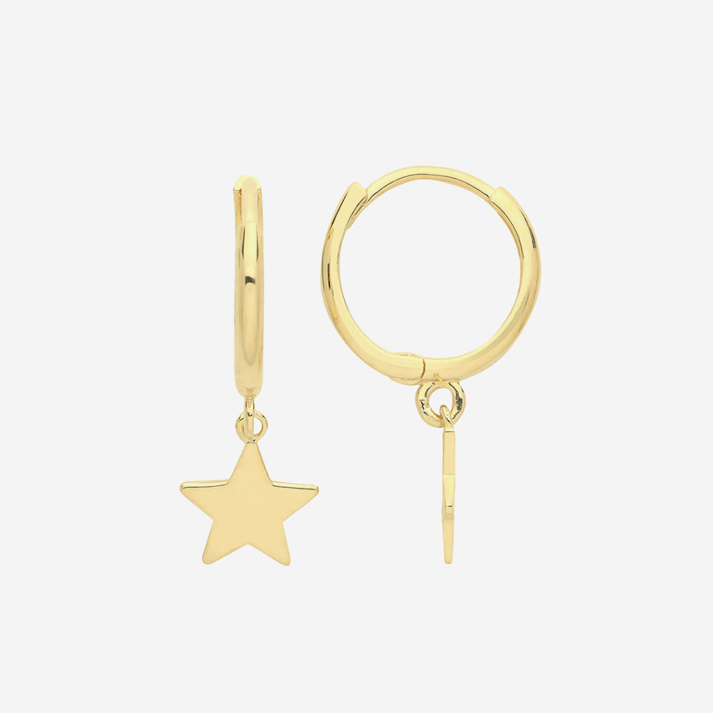 Huggies with Star Charm | 9ct Gold