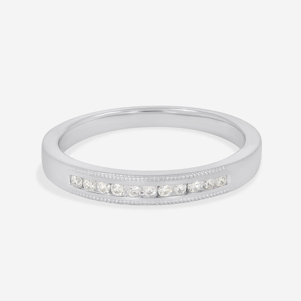 IDRIS | Natural Diamond Wedding Ring in 9ct White Gold