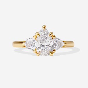IKARIA 1.50ct | Pear 3-Stone Lab Grown Diamond Engagement Ring in 18ct Gold