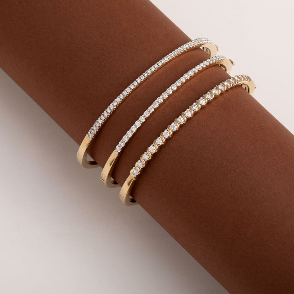 Indiana Natural Diamond Bangle | 9ct Gold - Bracelet