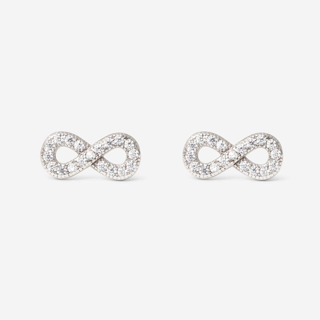 Infinity Cubic Zirconia Earrings | Sterling Silver