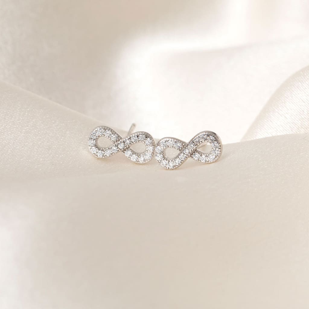 Infinity Cubic Zirconia Earrings | Sterling Silver