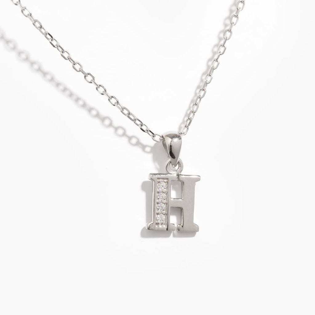 Initial Necklace | Sterling Silver - H