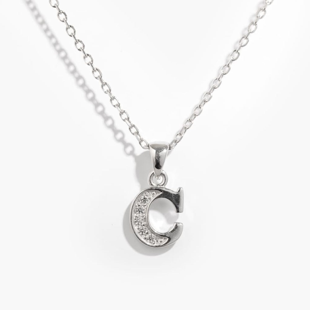 Initial Necklace | Sterling Silver - C