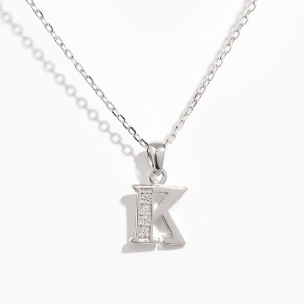 Initial Necklace | Sterling Silver - K