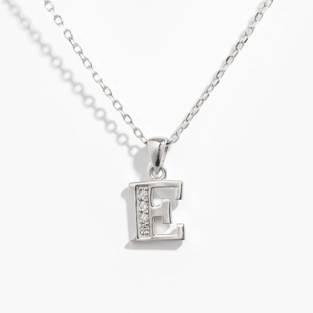 Initial Necklace | Sterling Silver - E