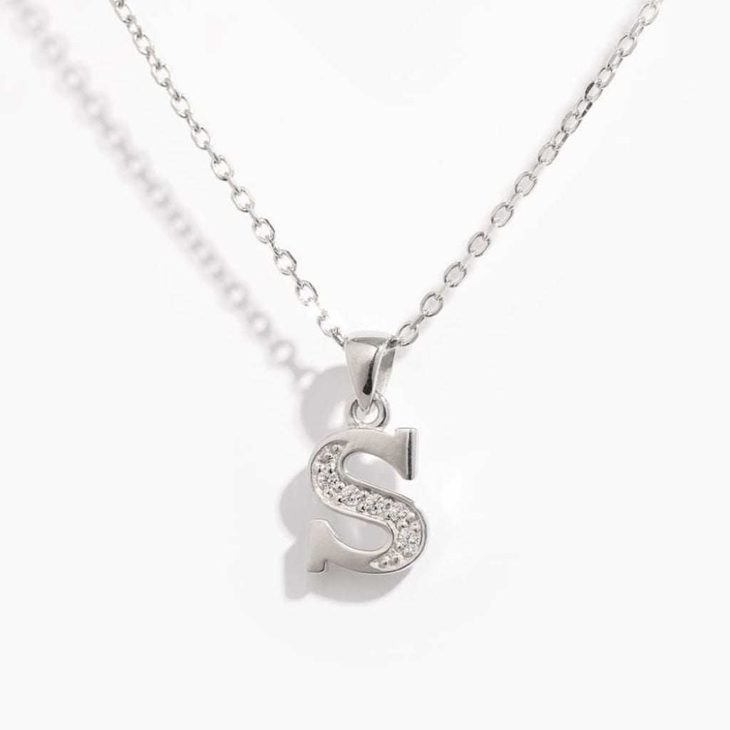 Initial Necklace | Sterling Silver - S