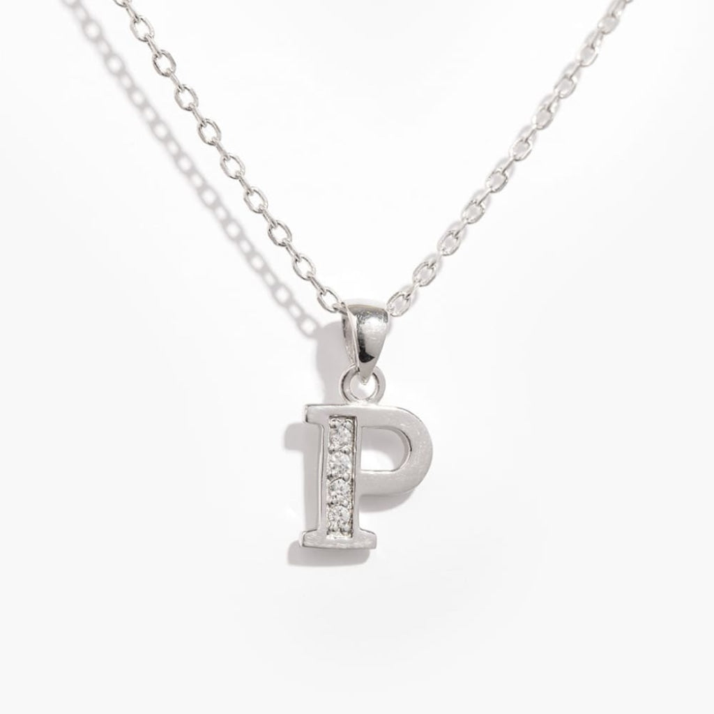 Initial Necklace | Sterling Silver - P