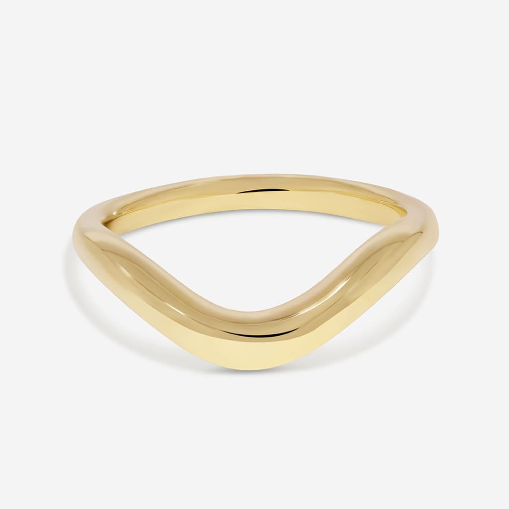 Iona | 18ct Gold Shaped Wedding Ring - Rings