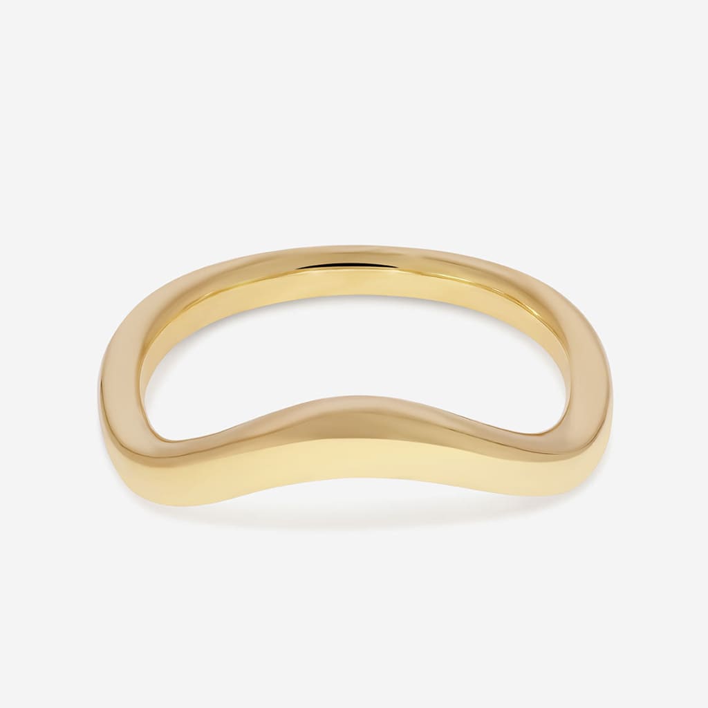 Iona | 18ct Gold Shaped Wedding Ring - Rings