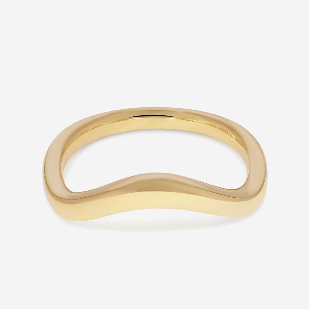 Iona | 18ct Gold Shaped Wedding Ring - Rings