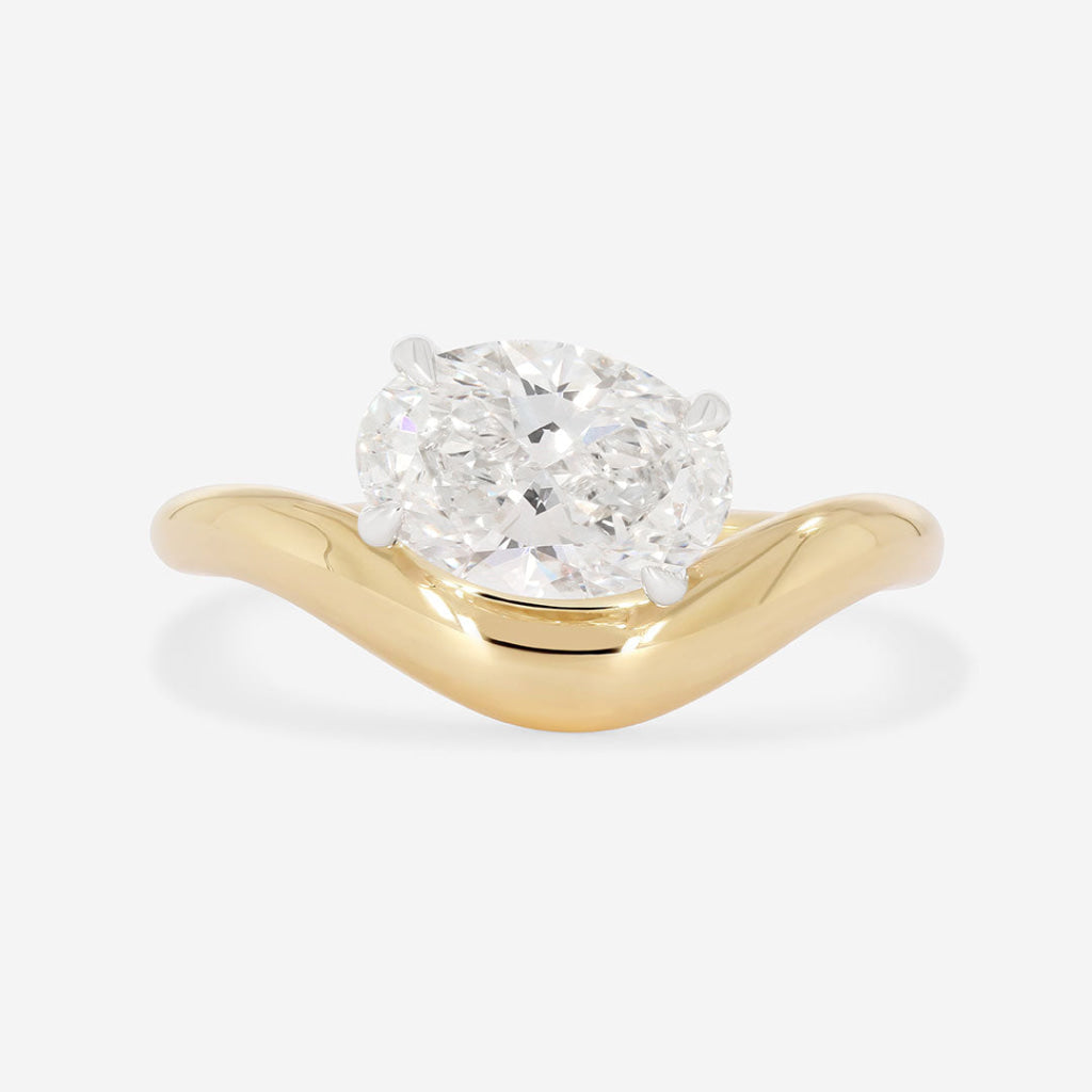 Irene| Oval Solitaire Lab Diamond Set in 18ct Gold 1.50ct