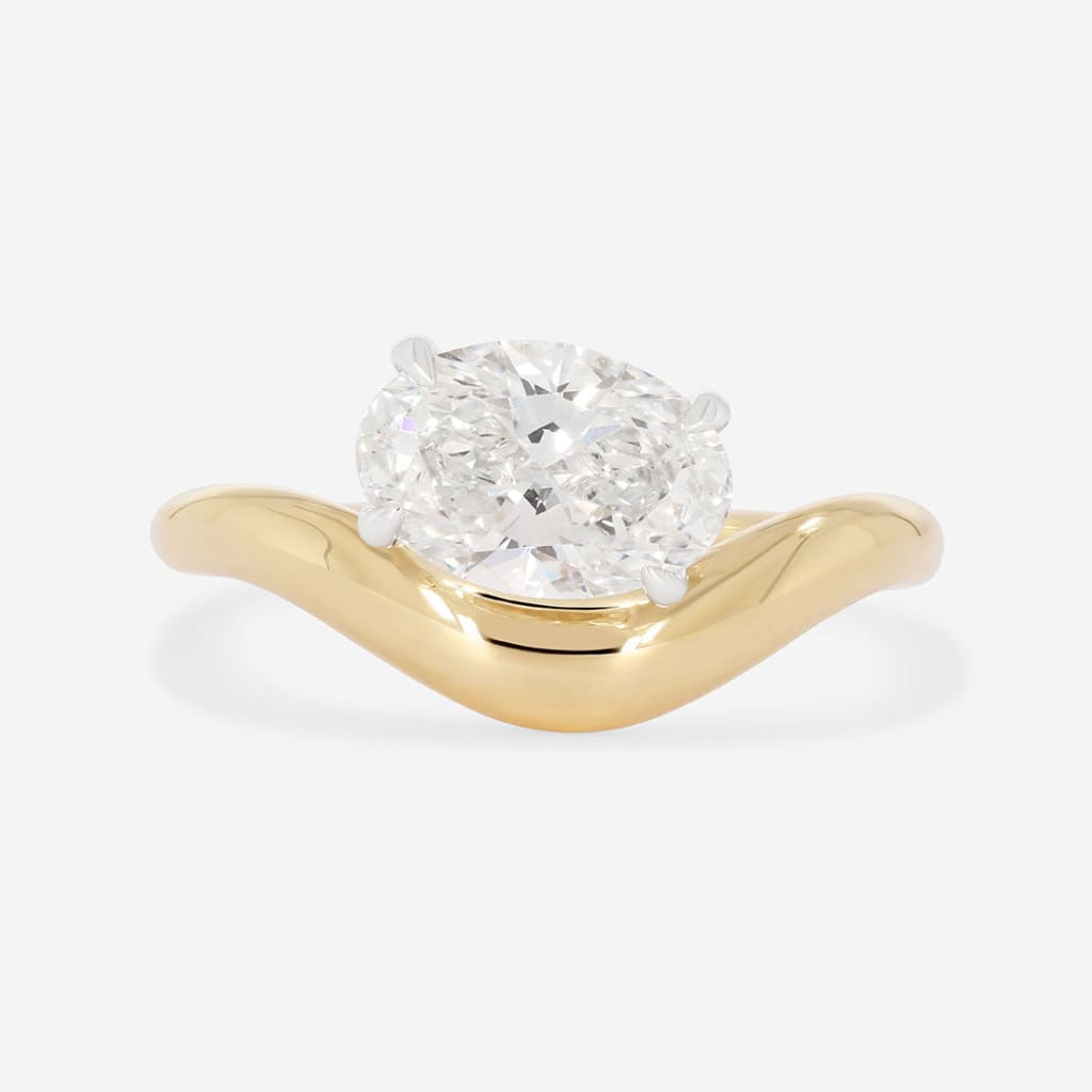 Irene| Oval Solitaire Lab Diamond Set in 18ct Gold 1.50ct