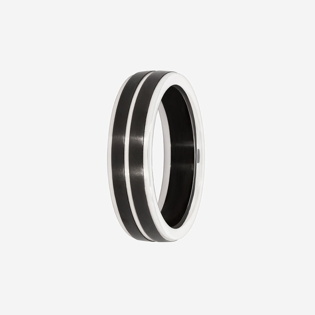 gents two toned matte wedding ring 