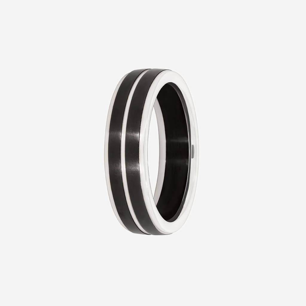 gents two toned matte wedding ring 