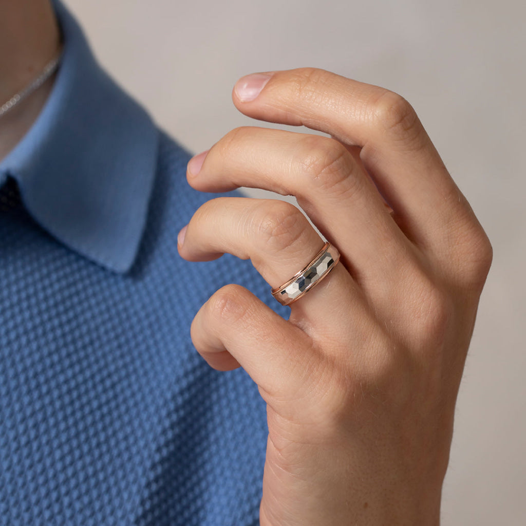 JACKSON 6mm | Men’s Two Toned Wedding Ring in 9ct Gold