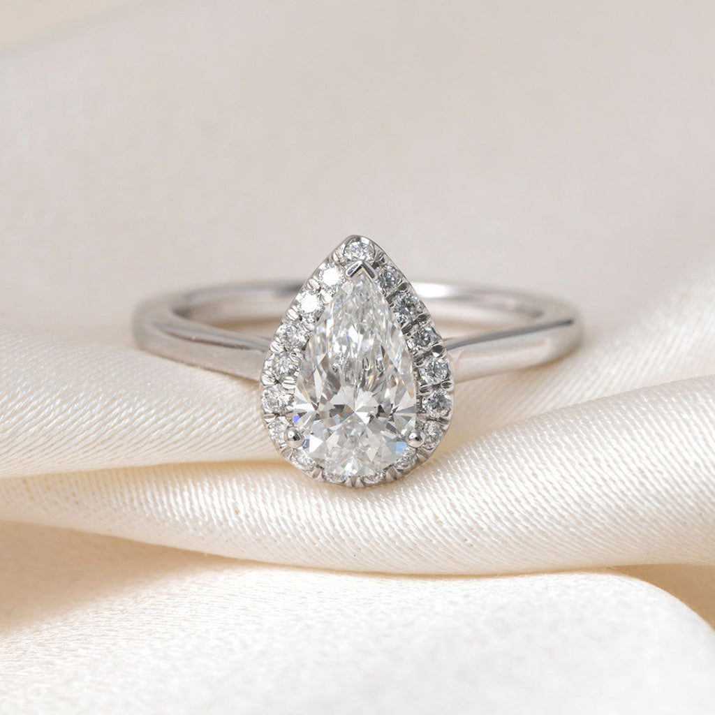 JAMIE 1.20ct | Pear Halo Lab Grown Diamond Engagement Ring