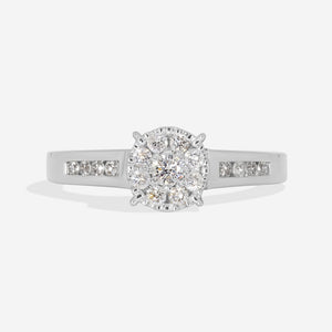 JESS 0.35ct | Cluster Diamond Engagement Ring in 9ct White Gold