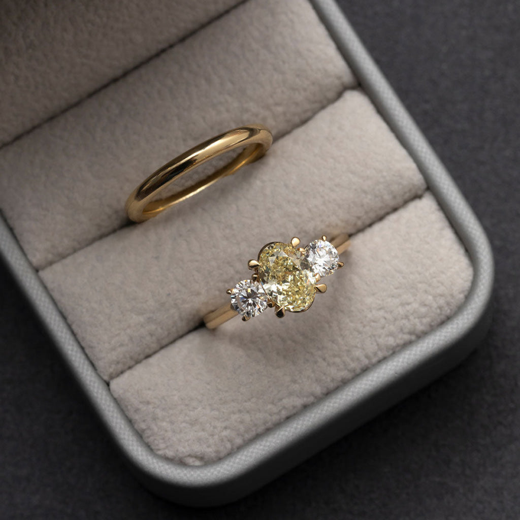 SORELLE | Lab Grown Yellow Diamond Engagement Ring in 18ct