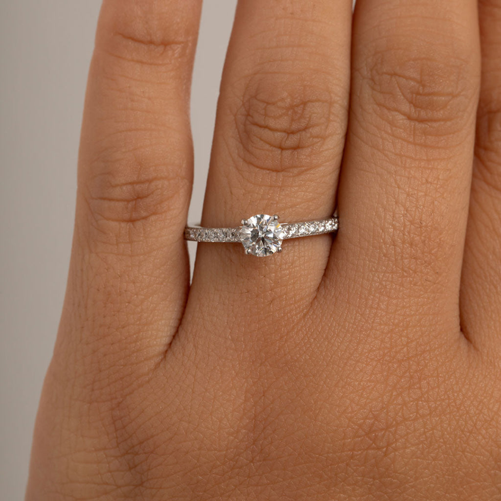 JOY | Round Solitaire Diamond Set in 18ct White Gold 0.72ct