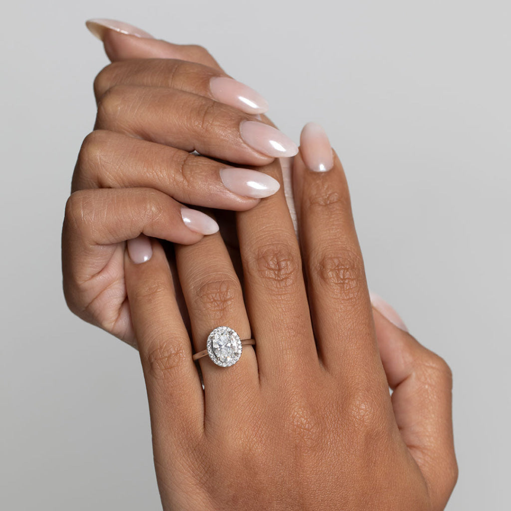 JULIETTE 2ct | Oval Halo Lab Grown Diamond Engagement Ring