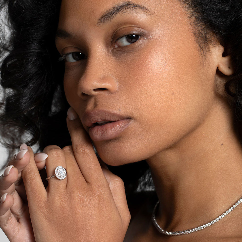 JULIETTE 2ct | Oval Halo Lab Grown Diamond Engagement Ring
