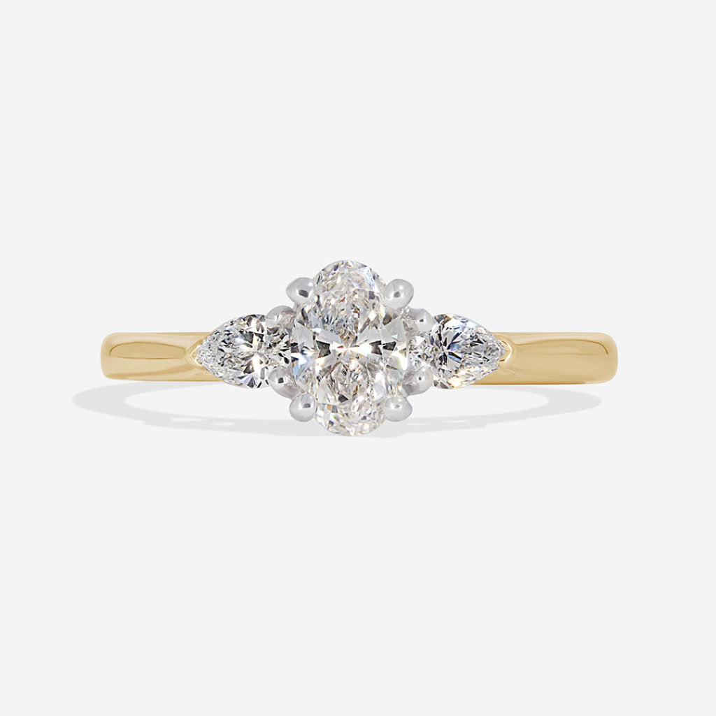 KAI 0.60ct | Oval 3-Stone Natural Diamond Engagement Ring in 18ct Gold